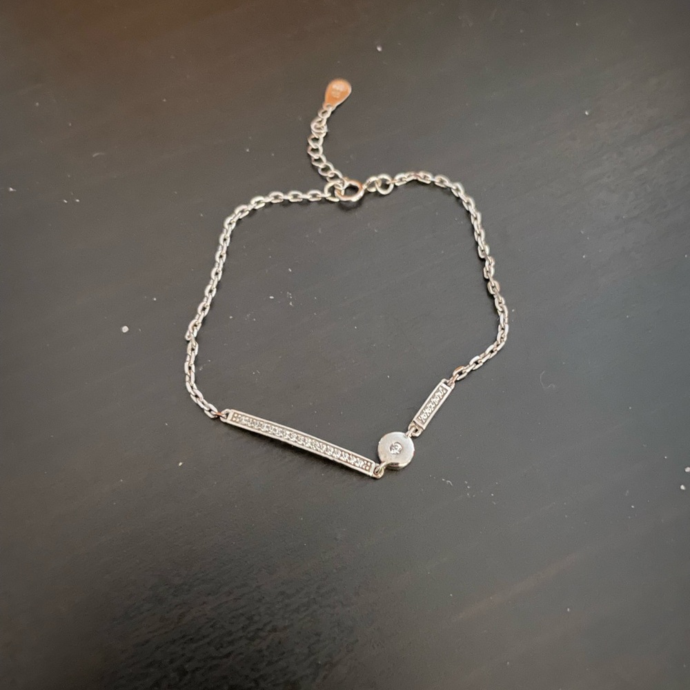 Beautiful silver and CZ anklet